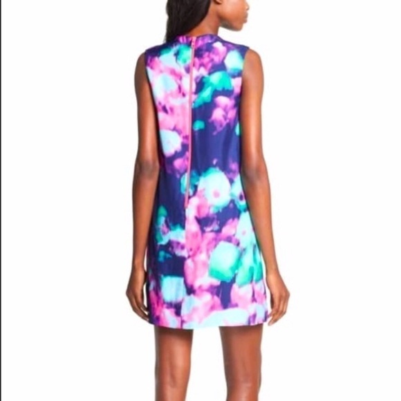 KATE Spade Keri Simply Cinema Watercolor Sleeveless V-Neck Shift Dress - Size 12 - Picture 2 of 6